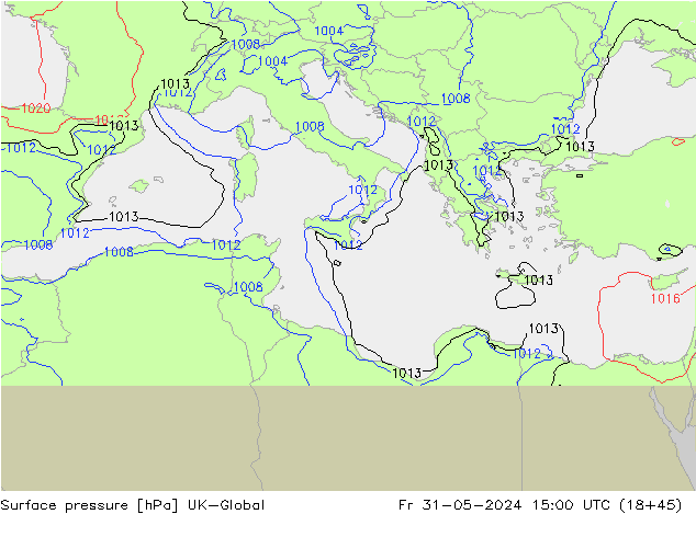 pression de l'air UK-Global ven 31.05.2024 15 UTC