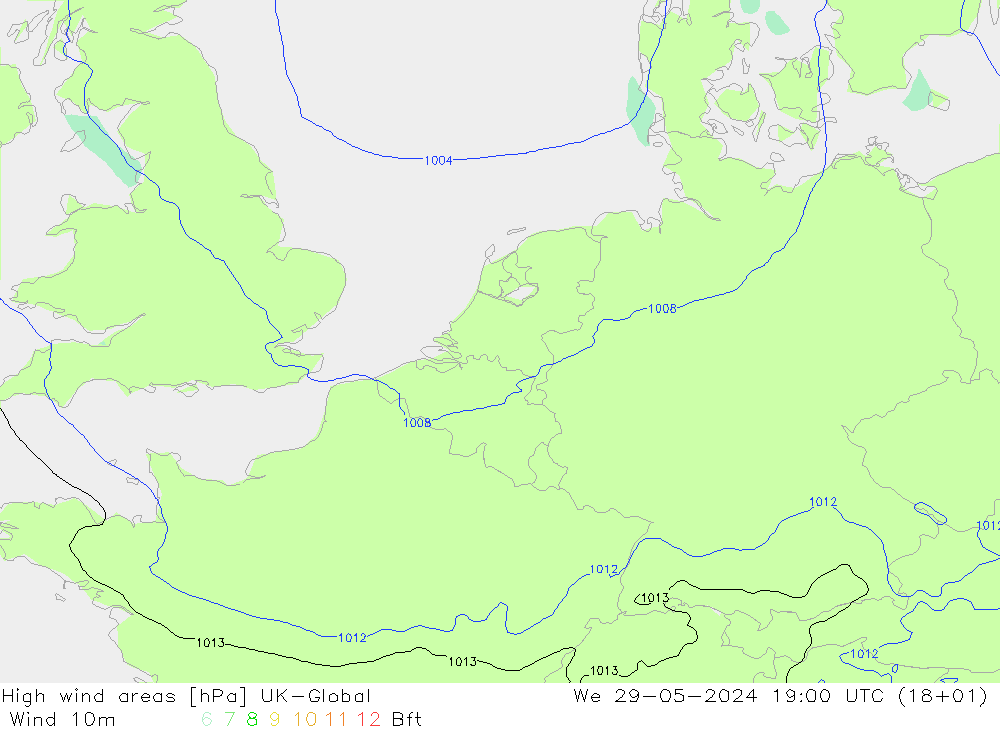 High wind areas UK-Global St 29.05.2024 19 UTC