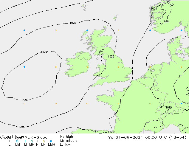 Cloud layer UK-Global So 01.06.2024 00 UTC