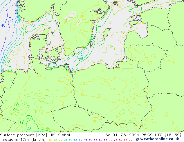 Isotachs (kph) UK-Global Sa 01.06.2024 06 UTC