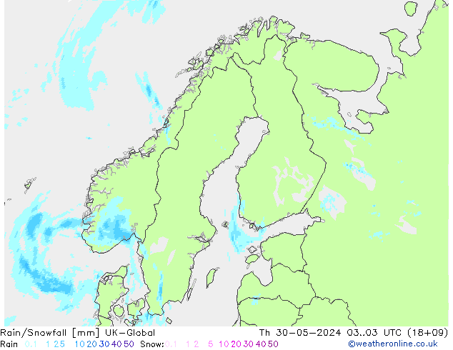 Lluvia/nieve UK-Global jue 30.05.2024 03 UTC