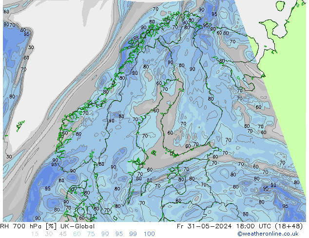 RV 700 hPa UK-Global vr 31.05.2024 18 UTC