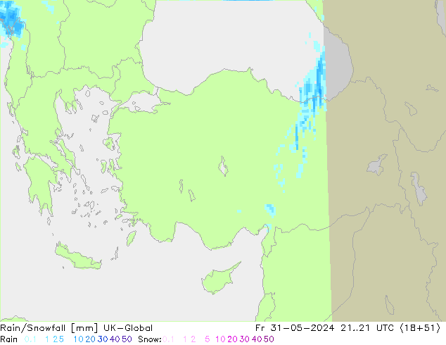 Rain/Snowfall UK-Global Fr 31.05.2024 21 UTC