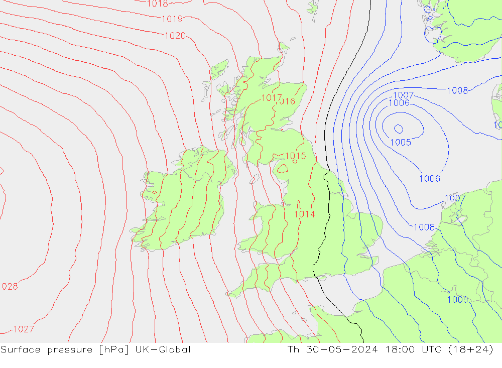 Yer basıncı UK-Global Per 30.05.2024 18 UTC