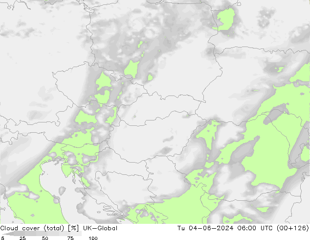 Cloud cover (total) UK-Global Tu 04.06.2024 06 UTC