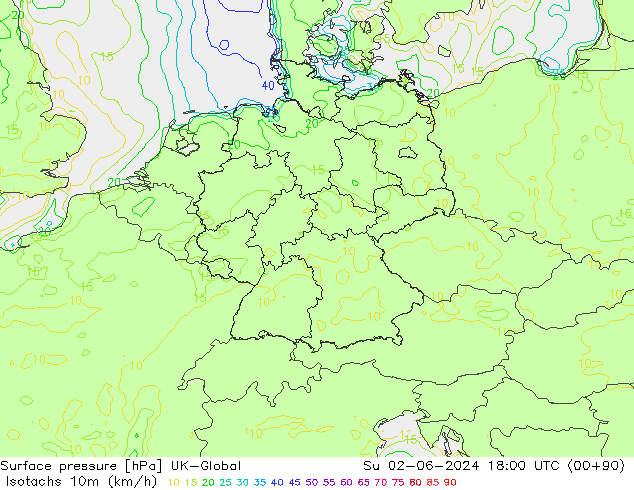 Isotachs (kph) UK-Global Вс 02.06.2024 18 UTC