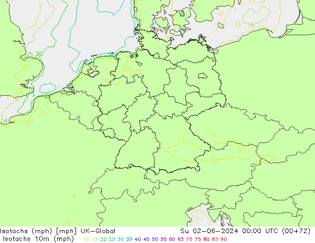 Isotachs (mph) UK-Global Su 02.06.2024 00 UTC