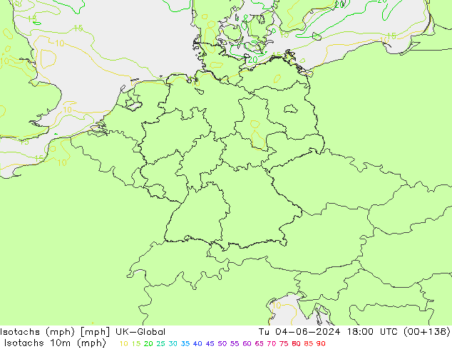 Isotachs (mph) UK-Global Tu 04.06.2024 18 UTC