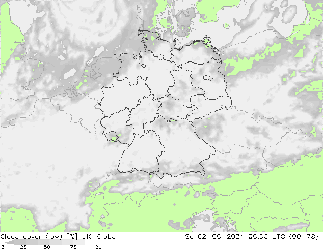 Wolken (tief) UK-Global So 02.06.2024 06 UTC