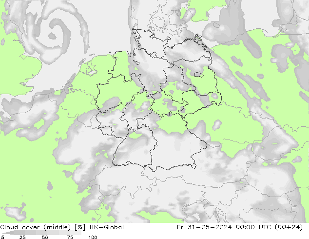 Cloud cover (middle) UK-Global Fr 31.05.2024 00 UTC