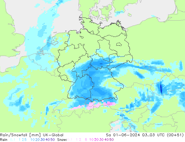 Rain/Snowfall UK-Global Sa 01.06.2024 03 UTC