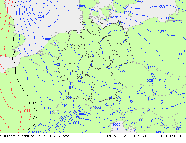 Luchtdruk (Grond) UK-Global do 30.05.2024 20 UTC