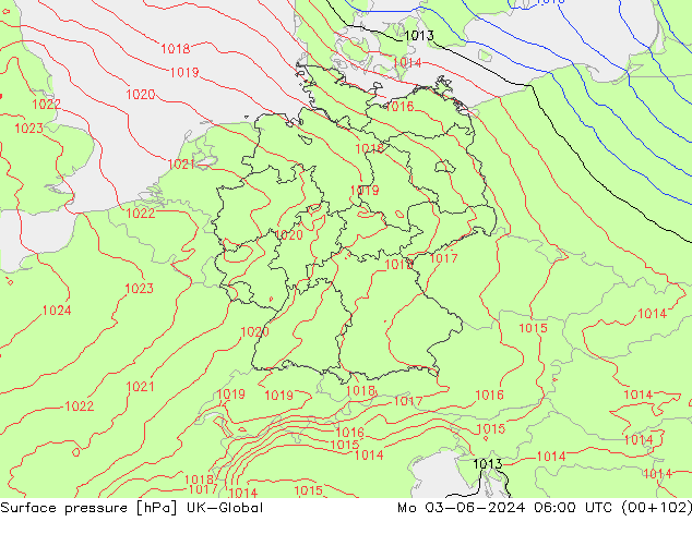 Luchtdruk (Grond) UK-Global ma 03.06.2024 06 UTC