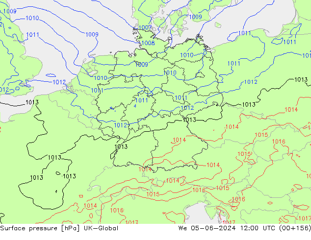 Surface pressure UK-Global We 05.06.2024 12 UTC
