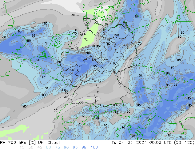 RH 700 hPa UK-Global  04.06.2024 00 UTC