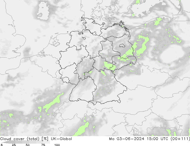Nubes (total) UK-Global lun 03.06.2024 15 UTC