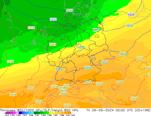 Thck 850-1000 hPa UK-Global Th 06.06.2024 00 UTC
