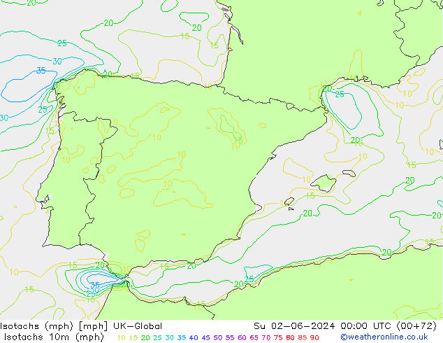 Isotaca (mph) UK-Global dom 02.06.2024 00 UTC