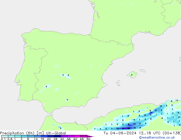 Precipitación (6h) UK-Global mar 04.06.2024 18 UTC