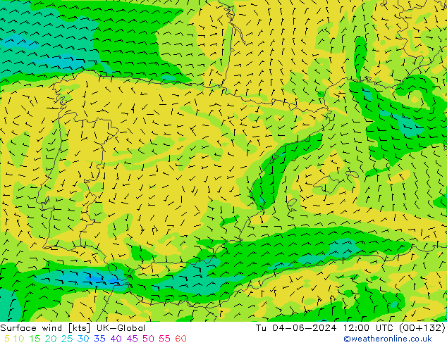 Vento 10 m UK-Global Ter 04.06.2024 12 UTC