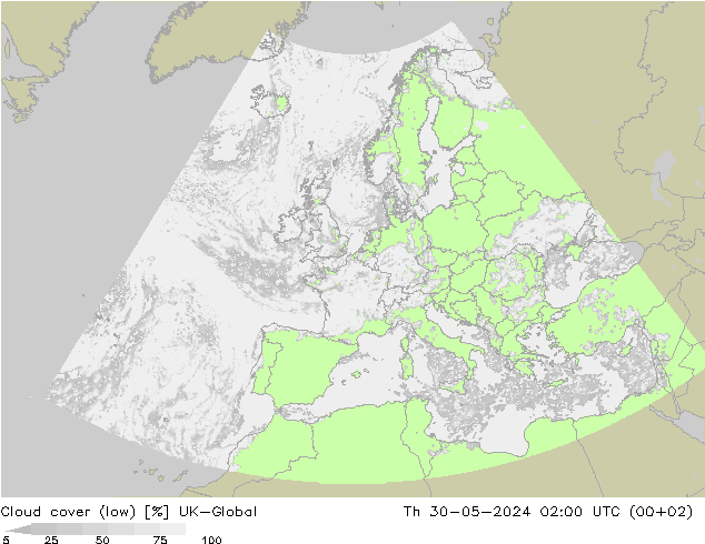 zachmurzenie (niskie) UK-Global czw. 30.05.2024 02 UTC