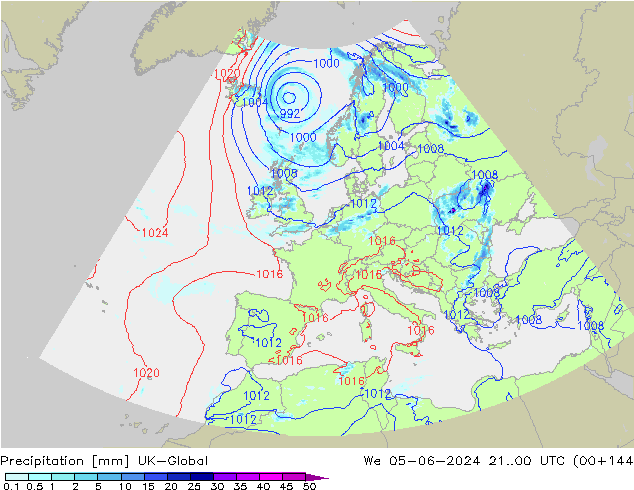 Precipitation UK-Global We 05.06.2024 00 UTC