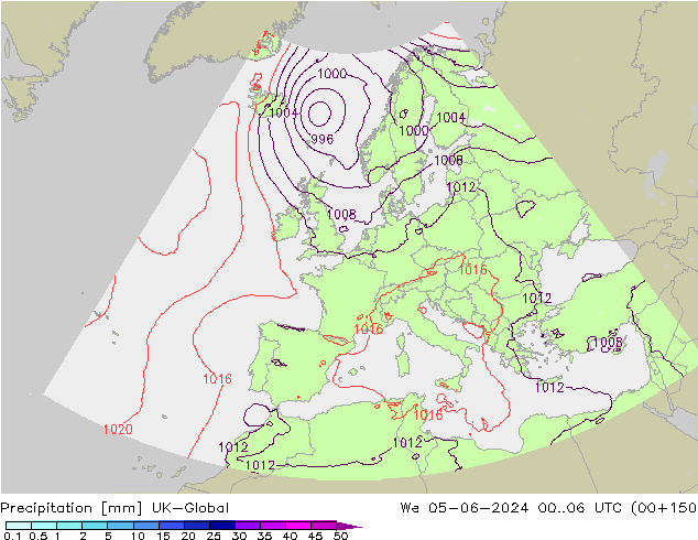 Precipitation UK-Global We 05.06.2024 06 UTC