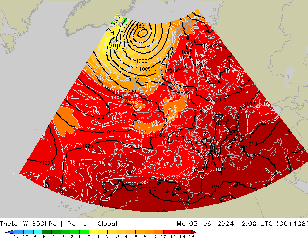 Theta-W 850hPa UK-Global Mo 03.06.2024 12 UTC