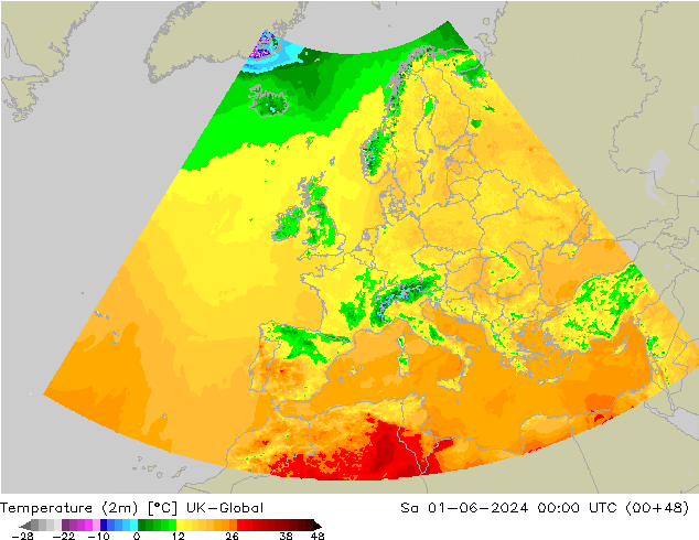 Temperature (2m) UK-Global Sa 01.06.2024 00 UTC