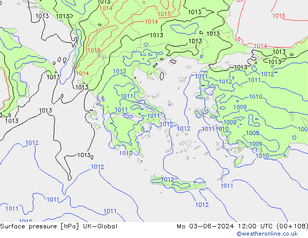 pression de l'air UK-Global lun 03.06.2024 12 UTC