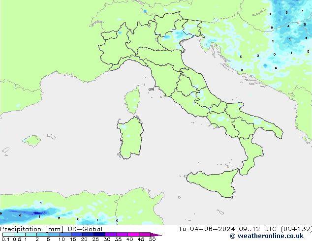 Precipitation UK-Global Tu 04.06.2024 12 UTC