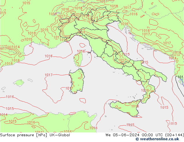 Luchtdruk (Grond) UK-Global wo 05.06.2024 00 UTC