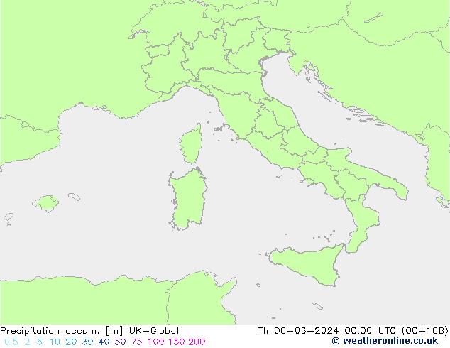 Precipitación acum. UK-Global jue 06.06.2024 00 UTC