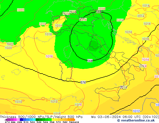 Thck 500-1000hPa UK-Global  03.06.2024 06 UTC