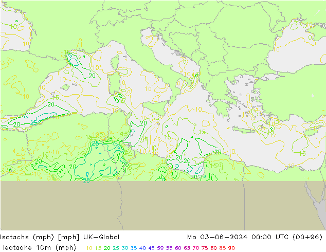 Isotachs (mph) UK-Global lun 03.06.2024 00 UTC
