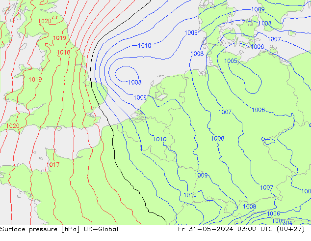 приземное давление UK-Global пт 31.05.2024 03 UTC