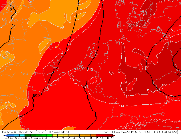 Theta-W 850hPa UK-Global sab 01.06.2024 21 UTC