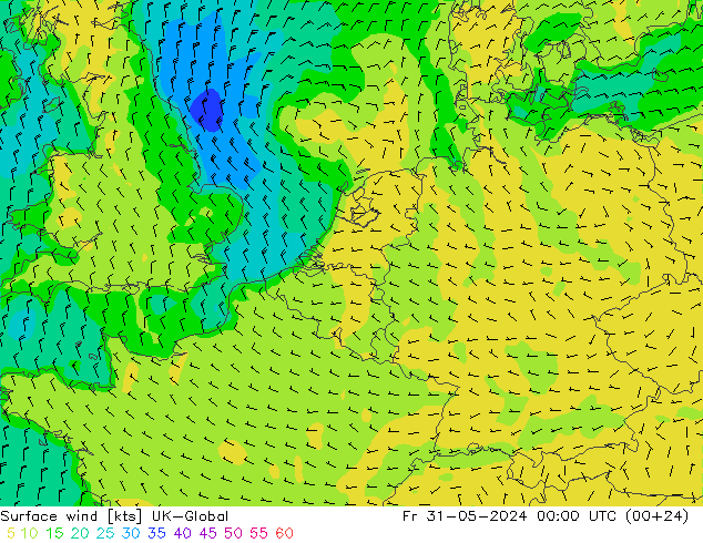 wiatr 10 m UK-Global pt. 31.05.2024 00 UTC