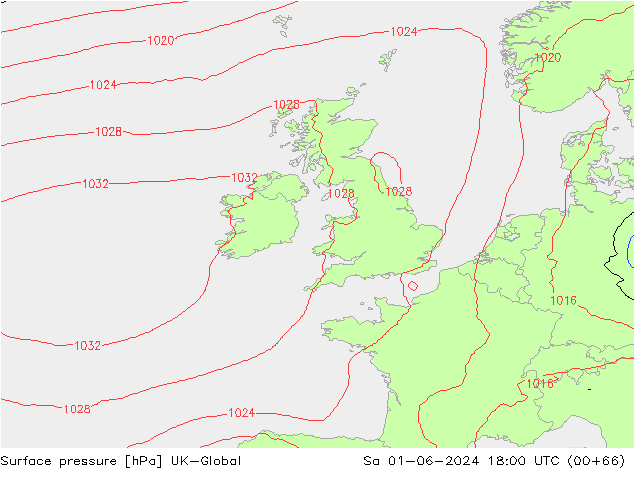 приземное давление UK-Global сб 01.06.2024 18 UTC