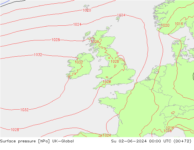 Surface pressure UK-Global Su 02.06.2024 00 UTC