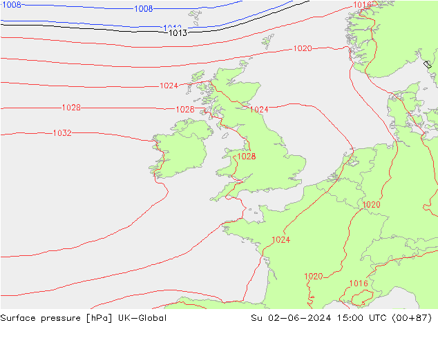 Luchtdruk (Grond) UK-Global zo 02.06.2024 15 UTC