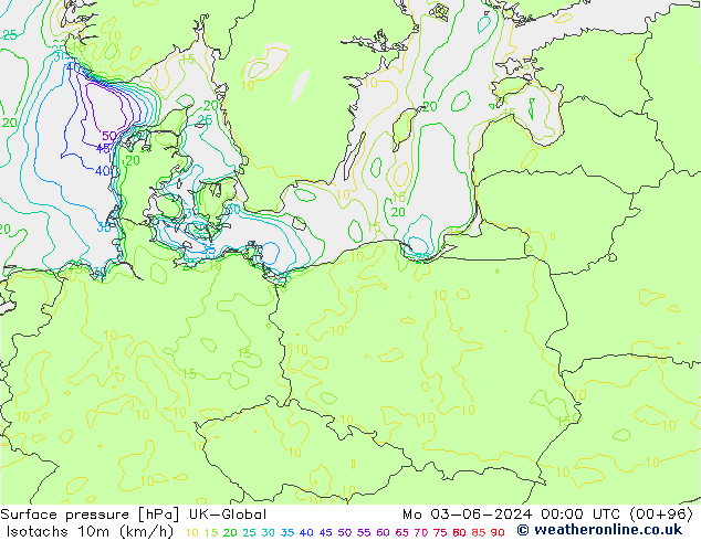 Isotaca (kph) UK-Global lun 03.06.2024 00 UTC