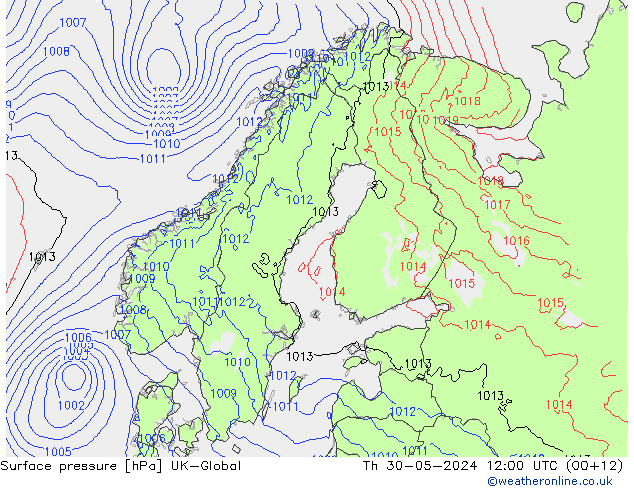 pressão do solo UK-Global Qui 30.05.2024 12 UTC