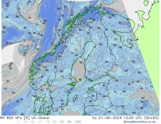 RH 850 hPa UK-Global Sa 01.06.2024 12 UTC