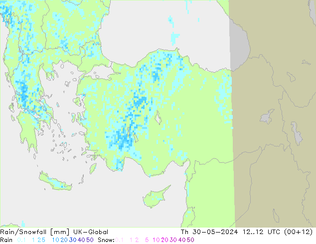 Lluvia/nieve UK-Global jue 30.05.2024 12 UTC