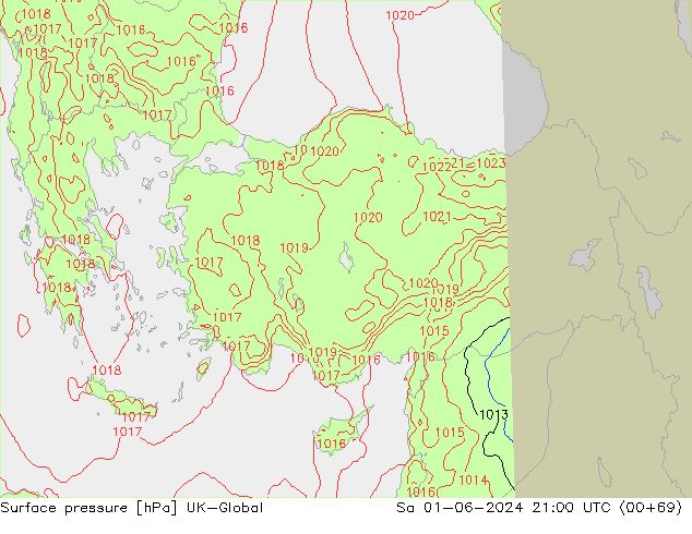 Luchtdruk (Grond) UK-Global za 01.06.2024 21 UTC