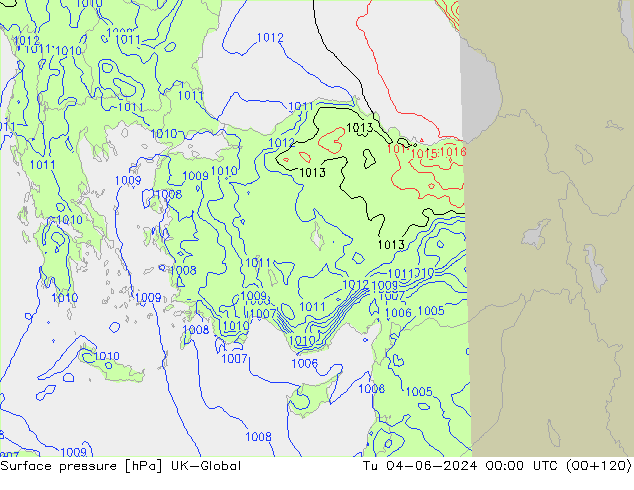 Yer basıncı UK-Global Sa 04.06.2024 00 UTC