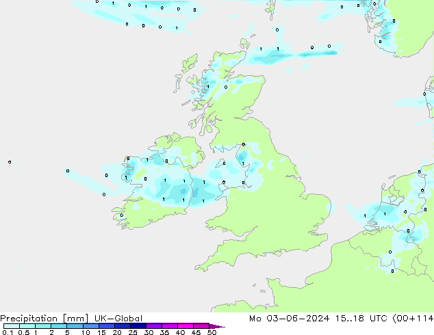 Precipitación UK-Global lun 03.06.2024 18 UTC