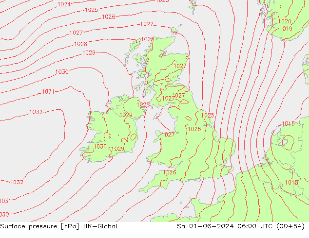 pression de l'air UK-Global sam 01.06.2024 06 UTC