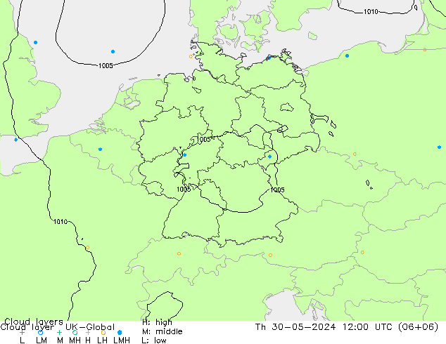 Cloud layer UK-Global Qui 30.05.2024 12 UTC